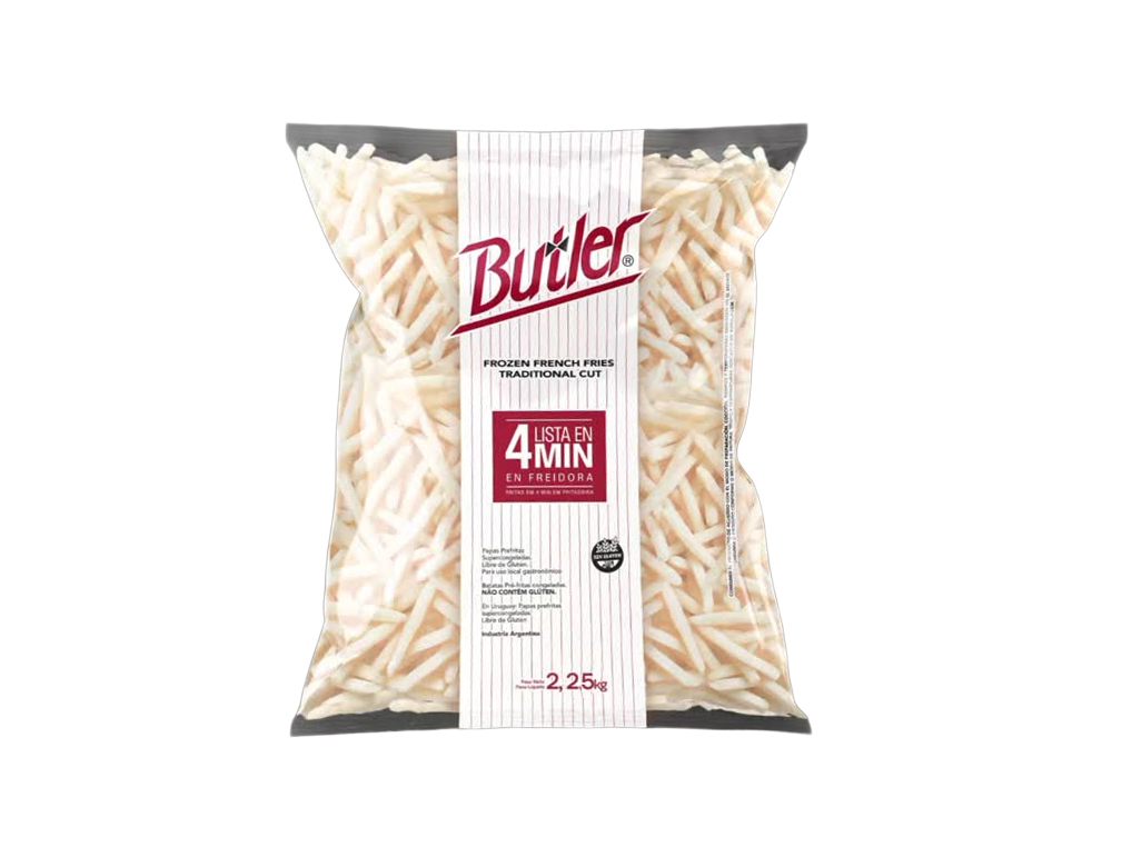 BATATA PALITO CONGELADA PRÉ FRITA 7 MM CORTE FINO BUTLER 2,25 KG (CX 8 PCT)